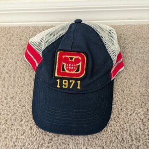 Walt Disney World Parks Mesh Snapback Cap Navy Blue Red White Yellow Size Adult